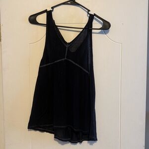 Semi translucent black tank top free people. Size small
